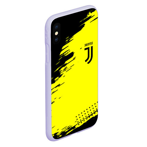 Чехол iPhone XS Max матовый Juventus спортивные краски / 3D-Светло-сиреневый – фото 2