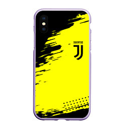 Чехол iPhone XS Max матовый Juventus спортивные краски, цвет: 3D-светло-сиреневый