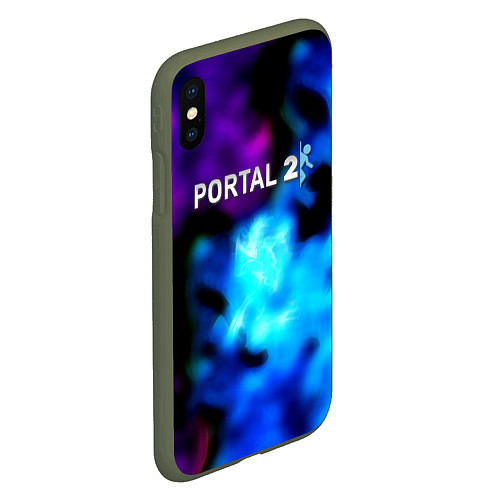 Чехол iPhone XS Max матовый Portal неоновый градиент / 3D-Темно-зеленый – фото 2