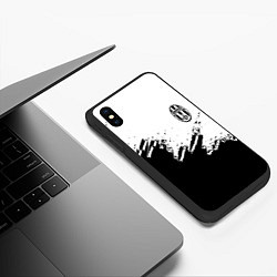 Чехол iPhone XS Max матовый Juventus black sport texture, цвет: 3D-черный — фото 2