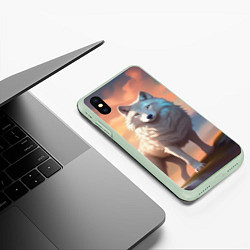 Чехол iPhone XS Max матовый Небесная волчица, цвет: 3D-салатовый — фото 2