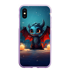 Чехол iPhone XS Max матовый Синий загадочный дракон