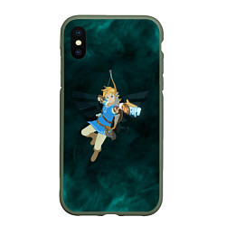 Чехол iPhone XS Max матовый Zelda the game, цвет: 3D-темно-зеленый