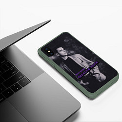 Чехол iPhone XS Max матовый Depeche Mode Dave Gahan noir2, цвет: 3D-темно-зеленый — фото 2