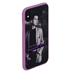 Чехол iPhone XS Max матовый Depeche Mode Dave Gahan noir2, цвет: 3D-фиолетовый — фото 2