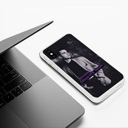 Чехол iPhone XS Max матовый Depeche Mode Dave Gahan noir2, цвет: 3D-белый — фото 2