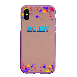 Чехол iPhone XS Max матовый Rust true color, цвет: 3D-фиолетовый