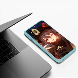 Чехол iPhone XS Max матовый Genshin Impact Hu Tao smile, цвет: 3D-мятный — фото 2