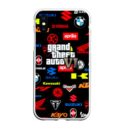 Чехол iPhone XS Max матовый GTA6 автобренды