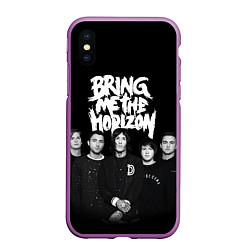 Чехол iPhone XS Max матовый Bring me the horizon - group, цвет: 3D-фиолетовый