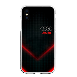 Чехол iPhone XS Max матовый Audi stripes neon