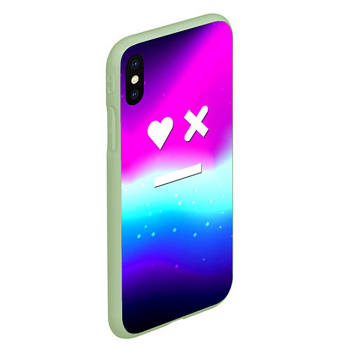 Чехол iPhone XS Max матовый Love death robots neon gradient serial / 3D-Салатовый – фото 2