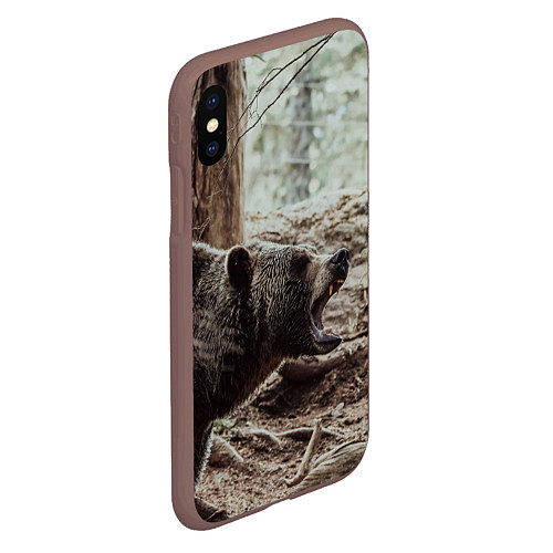 Чехол iPhone XS Max матовый Bear / 3D-Коричневый – фото 2