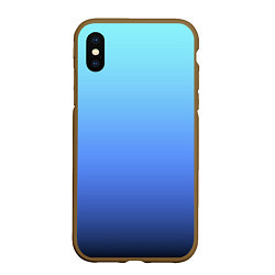 Чехол iPhone XS Max матовый Голубой и черно-синий градиент, цвет: 3D-коричневый