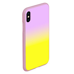 Чехол iPhone XS Max матовый Бледно-розовый и ярко-желтый градиент, цвет: 3D-розовый — фото 2