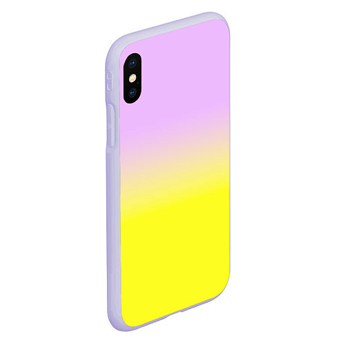 Чехол iPhone XS Max матовый Бледно-розовый и ярко-желтый градиент / 3D-Светло-сиреневый – фото 2