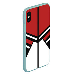 Чехол iPhone XS Max матовый Советский спорт с полосами, цвет: 3D-мятный — фото 2
