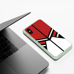 Чехол iPhone XS Max матовый Советский спорт с полосами, цвет: 3D-салатовый — фото 2