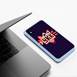 Чехол iPhone XS Max матовый УКК плёнка, цвет: 3D-голубой — фото 2