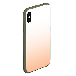 Чехол iPhone XS Max матовый Персиково-белый градиент, цвет: 3D-темно-зеленый — фото 2