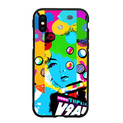 Чехол iPhone XS Max матовый Girls face - pop art