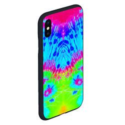 Чехол iPhone XS Max матовый Tie-Dye abstraction, цвет: 3D-черный — фото 2