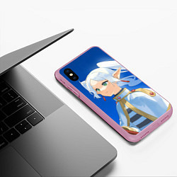 Чехол iPhone XS Max матовый Sousou no Frieren smile, цвет: 3D-розовый — фото 2