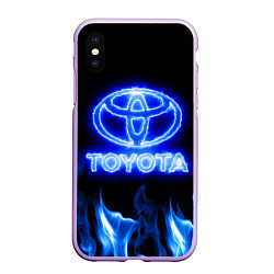 Чехол iPhone XS Max матовый Toyota neon fire