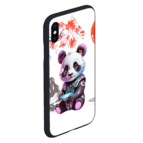 Чехол iPhone XS Max матовый Funny panda - China / 3D-Черный – фото 2