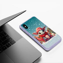 Чехол iPhone XS Max матовый Малыш милый дракон 2024 года, цвет: 3D-светло-сиреневый — фото 2