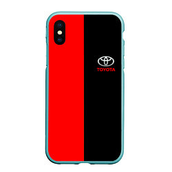 Чехол iPhone XS Max матовый Toyota car красно чёрный, цвет: 3D-мятный