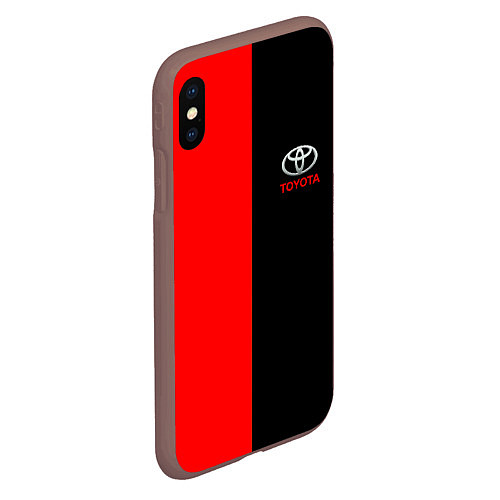 Чехол iPhone XS Max матовый Toyota car красно чёрный / 3D-Коричневый – фото 2