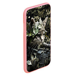 Чехол iPhone XS Max матовый Кот снайпер в камуфляже, цвет: 3D-баблгам — фото 2