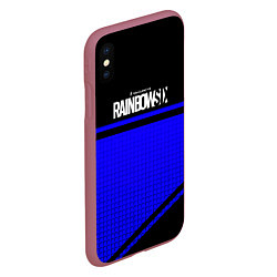 Чехол iPhone XS Max матовый Tom Clancys rainbow six geometry, цвет: 3D-малиновый — фото 2