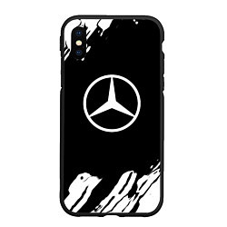 Чехол iPhone XS Max матовый Mercedes benz краски спорт, цвет: 3D-черный