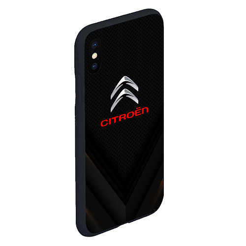 Чехол iPhone XS Max матовый Citroen sport geometry / 3D-Черный – фото 2