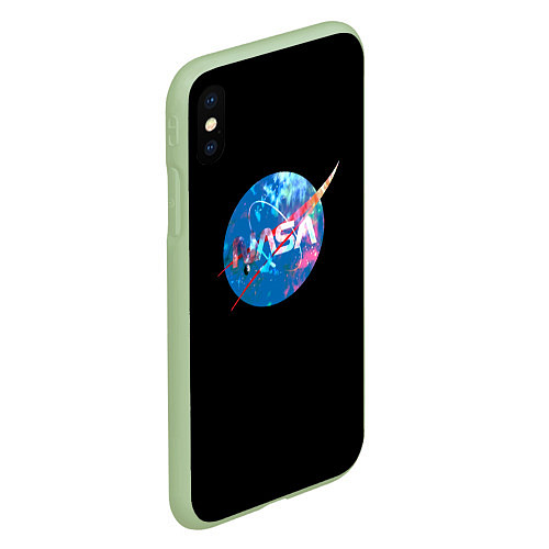 Чехол iPhone XS Max матовый NASA true space star / 3D-Салатовый – фото 2