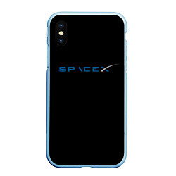 Чехол iPhone XS Max матовый NASA space usa, цвет: 3D-голубой