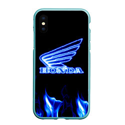 Чехол iPhone XS Max матовый Honda neon, цвет: 3D-мятный