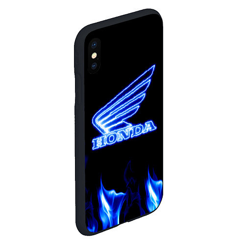 Чехол iPhone XS Max матовый Honda neon / 3D-Черный – фото 2