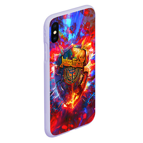 Чехол iPhone XS Max матовый Invincible shield - Jadas Priest / 3D-Светло-сиреневый – фото 2