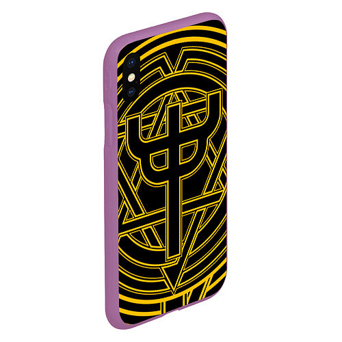 Чехол iPhone XS Max матовый Invincible Shield icon - Judas Priest / 3D-Фиолетовый – фото 2