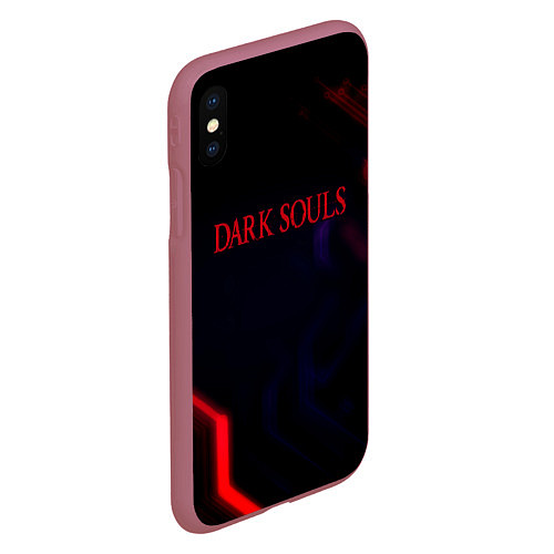 Чехол iPhone XS Max матовый Darksouls geometry cybergame / 3D-Малиновый – фото 2