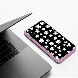 Чехол iPhone XS Max матовый Black clover pattern anime, цвет: 3D-сиреневый — фото 2