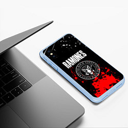 Чехол iPhone XS Max матовый Ramones краски метал группа, цвет: 3D-голубой — фото 2