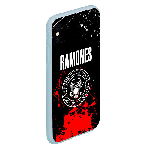 Чехол iPhone XS Max матовый Ramones краски метал группа / 3D-Голубой – фото 2