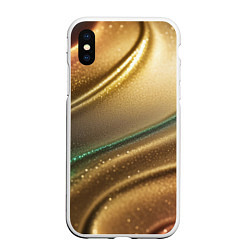 Чехол iPhone XS Max матовый Плавные рельефы с блёстками, цвет: 3D-белый