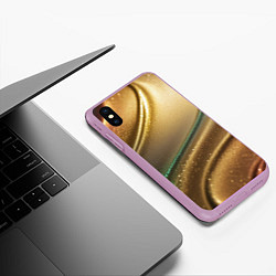 Чехол iPhone XS Max матовый Плавные рельефы с блёстками, цвет: 3D-сиреневый — фото 2