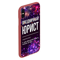 Чехол iPhone XS Max матовый Праздничный юрист: фейерверк, цвет: 3D-красный — фото 2