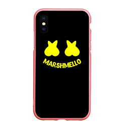 Чехол iPhone XS Max матовый Christopher Comstock yellow logo, цвет: 3D-баблгам